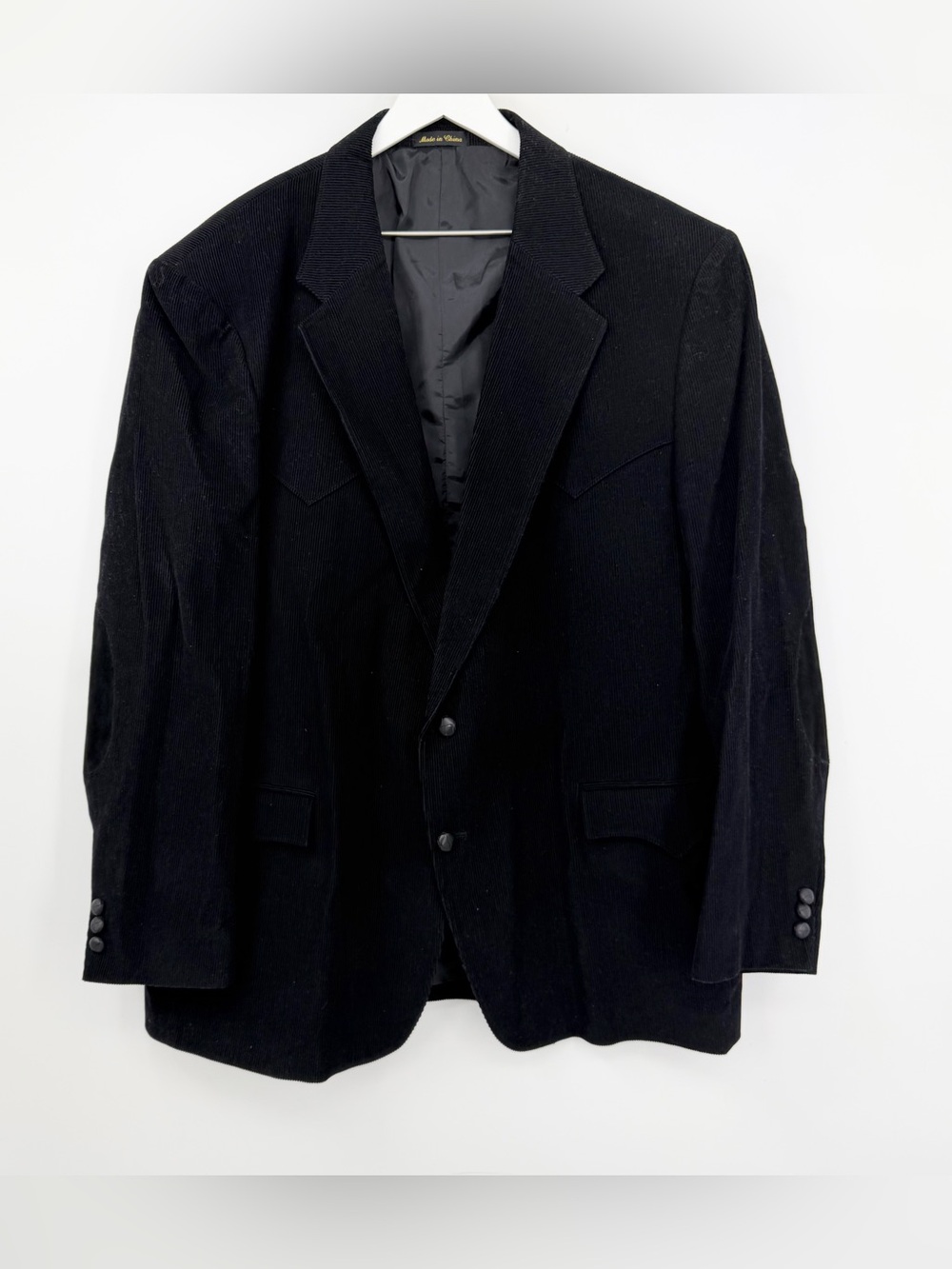 Circle S Sport Coat Blazer Jacket Corduroy Dallas Texas Elbow Patch Black 50R